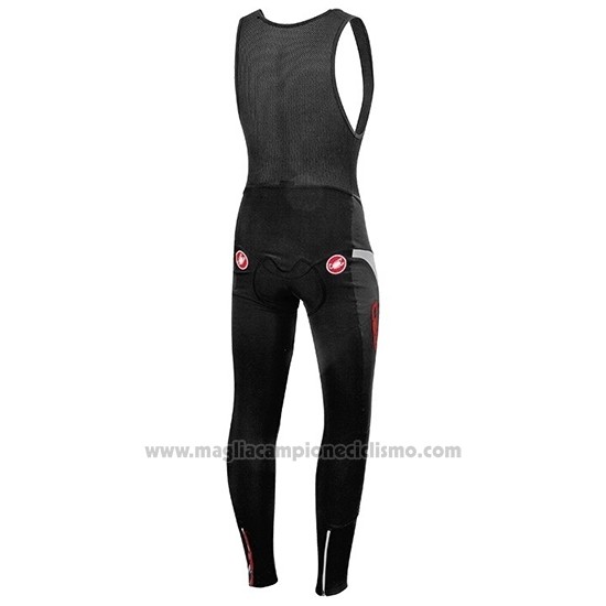 2019 Abbigliamento Ciclismo Castelli DE Nero Rosso Manica Lunga e Salopette