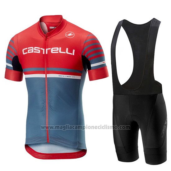 2019 Abbigliamento Ciclismo Castelli Free AR 4.1 Rosso Grigio Manica Corta e Salopette