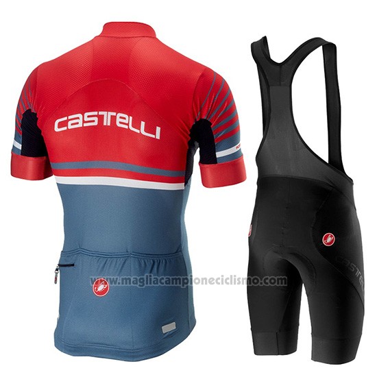 2019 Abbigliamento Ciclismo Castelli Free AR 4.1 Rosso Grigio Manica Corta e Salopette