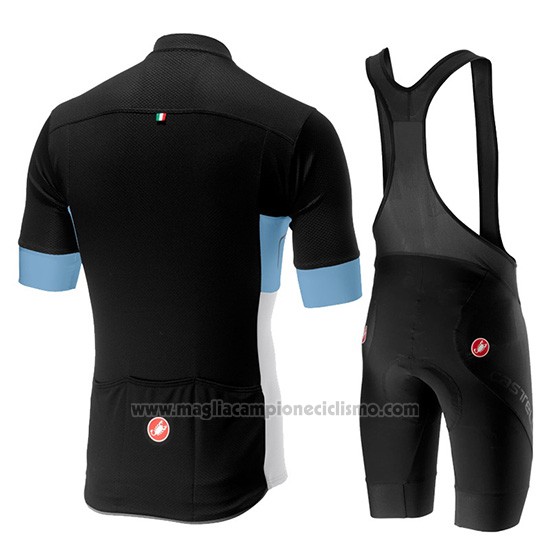2019 Abbigliamento Ciclismo Castelli Prologo 6 Nero Celeste Bianco Manica Corta e Salopette