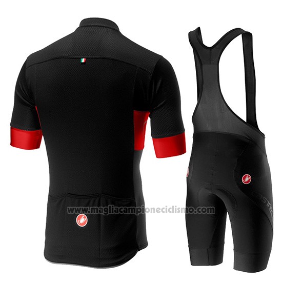 2019 Abbigliamento Ciclismo Castelli Prologo 6 Nero Rosso Manica Corta e Salopette