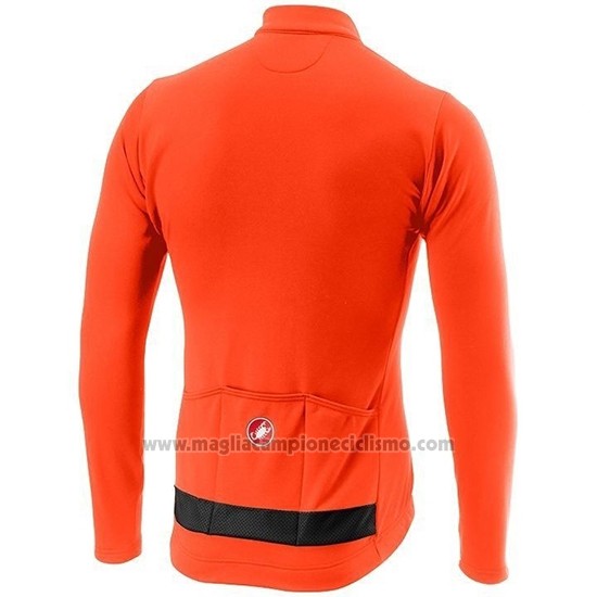 2019 Abbigliamento Ciclismo Castelli Puro 3 Arancione Nero Manica Lunga e Salopette