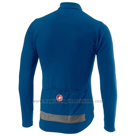 2019 Abbigliamento Ciclismo Castelli Puro 3 Blu Nero Manica Lunga e Salopette