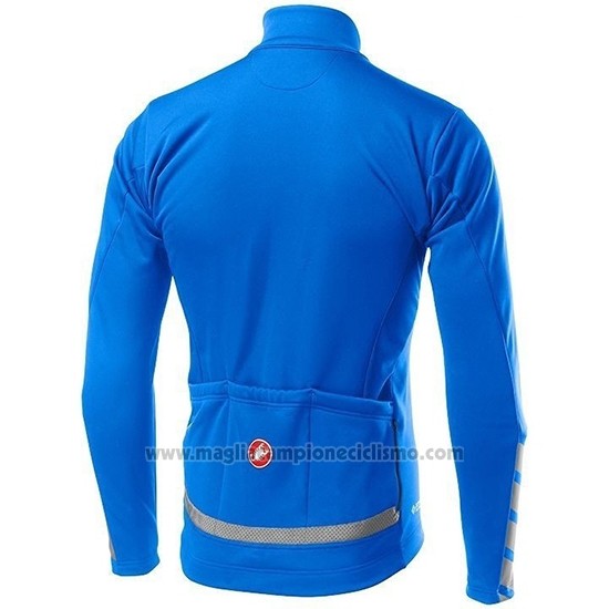 2019 Abbigliamento Ciclismo Castelli Raddoppia 2 Blu Argentato Manica Lunga e Salopette