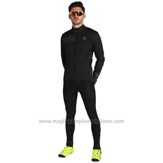 2019 Abbigliamento Ciclismo Castelli Raddoppia 2 Nero Manica Lunga e Salopette