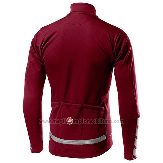 2019 Abbigliamento Ciclismo Castelli Raddoppia 2 Rosso Argentato Manica Lunga e Salopette