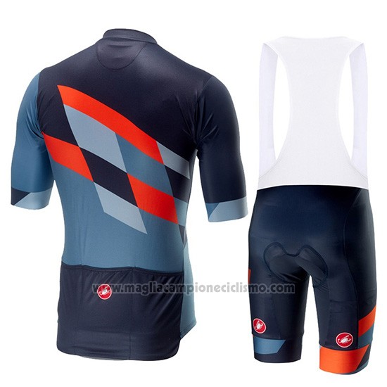 2019 Abbigliamento Ciclismo Castelli Tabula Rasa Blu Arancione Manica Corta e Salopette