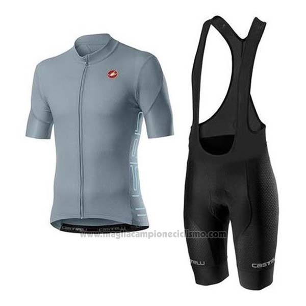 2020 Abbigliamento Ciclismo Castelli Grigio Manica Corta e Salopette