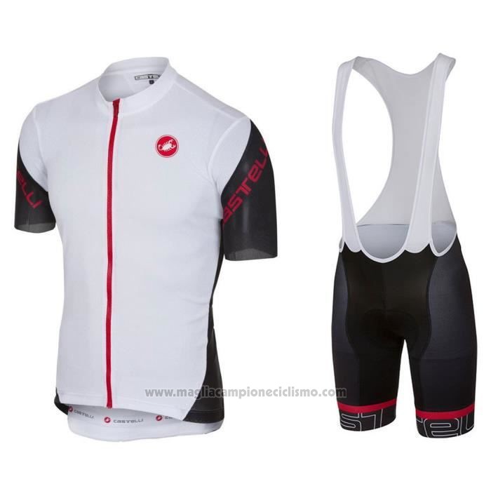 2020 Abbigliamento Ciclismo Castelli Nero Bianco Rosso Manica Corta e Salopette