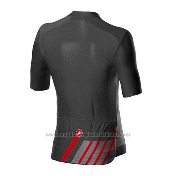 2020 Abbigliamento Ciclismo Castelli Nero Grigio Rosso Manica Corta e Salopette