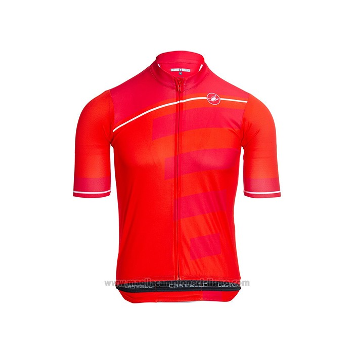 2021 Abbigliamento Ciclismo Castelli Aceso Rosa Rosso Manica Corta e Salopette