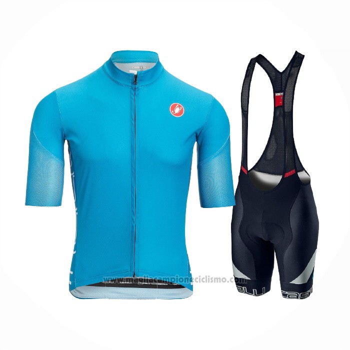 2021 Abbigliamento Ciclismo Castelli Chiaro Blu Manica Corta e Salopette