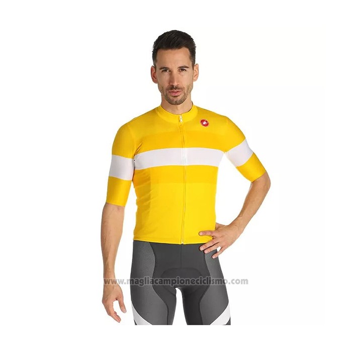 2021 Abbigliamento Ciclismo Castelli Giallo Manica Corta e Salopette