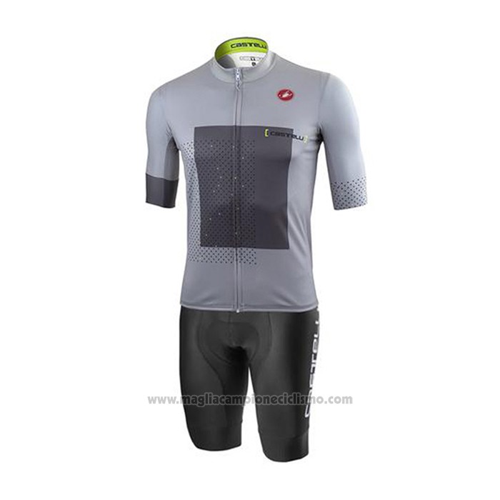 2021 Abbigliamento Ciclismo Castelli Grigio Bianco Manica Corta e Salopette(5)