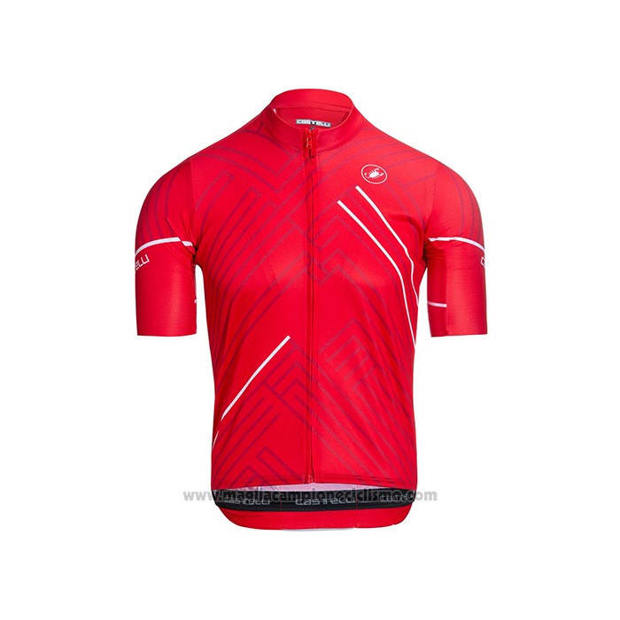 2021 Abbigliamento Ciclismo Castelli Rosso Bianco Manica Corta e Salopette