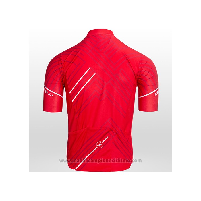2021 Abbigliamento Ciclismo Castelli Rosso Bianco Manica Corta e Salopette
