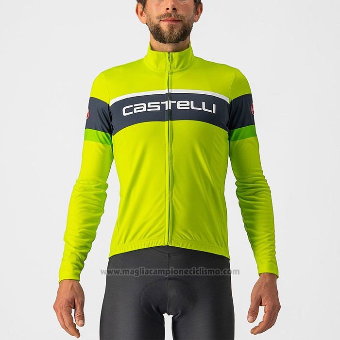 2022 Abbigliamento Ciclismo Castelli Aceso Verde Manica Lunga e Salopette