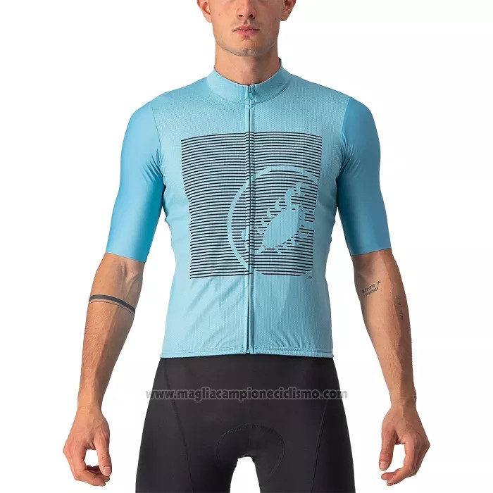 2022 Abbigliamento Ciclismo Castelli Azzurro Grigio Manica Corta e Salopette