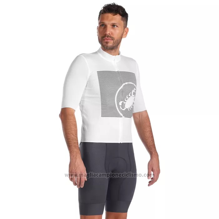 2022 Abbigliamento Ciclismo Castelli Bianco Grigio Manica Corta e Salopette