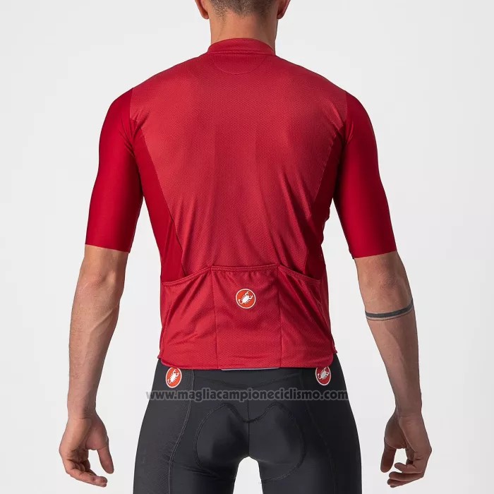 2022 Abbigliamento Ciclismo Castelli Rosso Manica Corta e Salopette