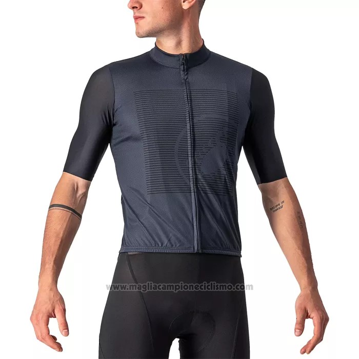 2022 Abbigliamento Ciclismo Castelli Scuro Grigio Manica Corta e Salopette