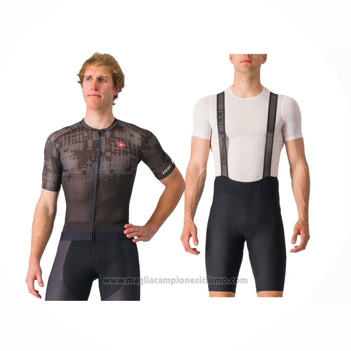 2024 Abbigliamento Ciclismo Castelli Nero Manica Corta e Salopette