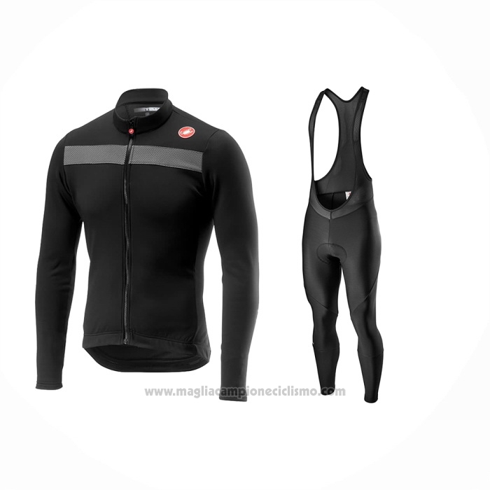 2024 Abbigliamento Ciclismo Castelli Nero Manica Lunga e Salopette