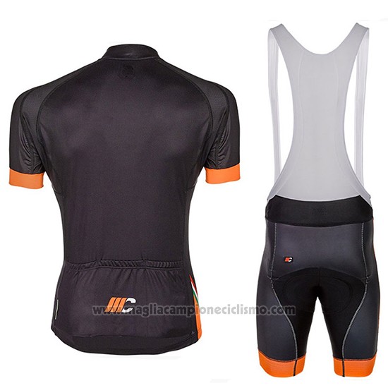 2018 Abbigliamento Ciclismo Cipollini Easy Nero e Arancione Manica Corta e Salopette