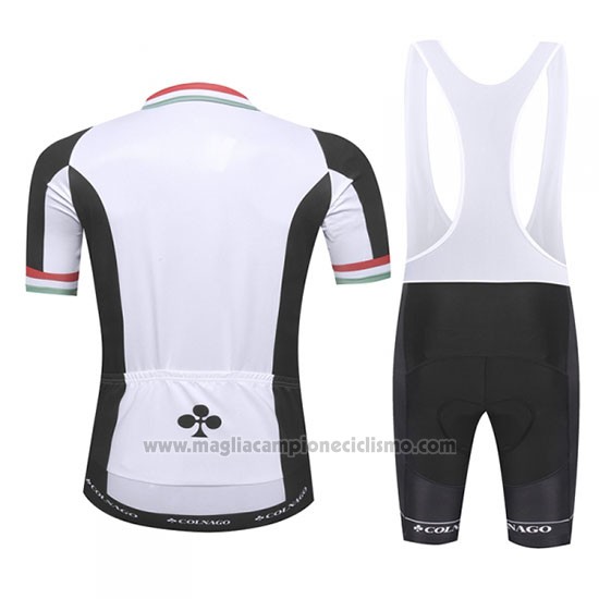 2019 Abbigliamento Ciclismo Colnago Bianco Nero Manica Corta e Salopette
