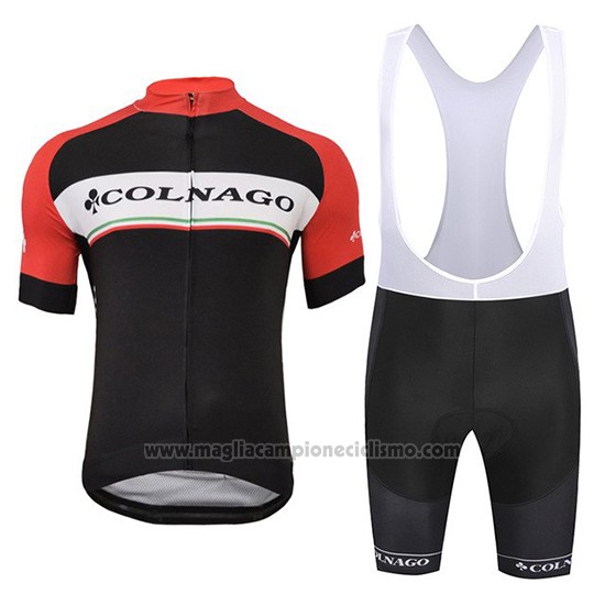 2019 Abbigliamento Ciclismo Colnago Bianco Nero Rosso Manica Corta e Salopette