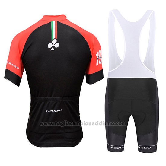 2019 Abbigliamento Ciclismo Colnago Bianco Nero Rosso Manica Corta e Salopette