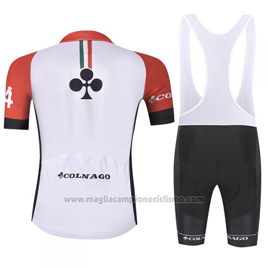 2019 Abbigliamento Ciclismo Colnago Bianco Rosso Manica Corta e Salopette
