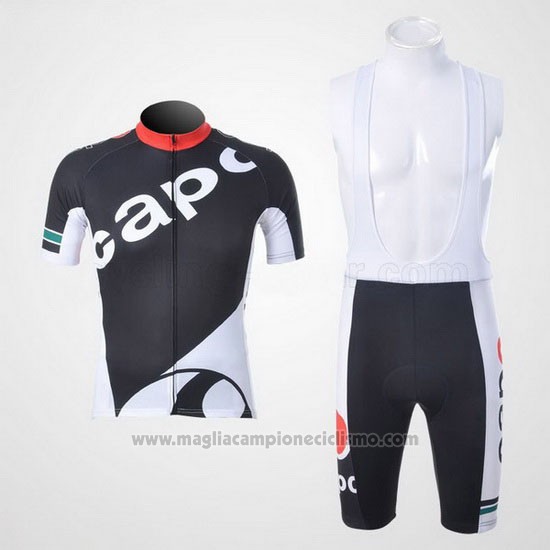 2011 Abbigliamento Ciclismo Capo Nero Manica Corta e Salopette