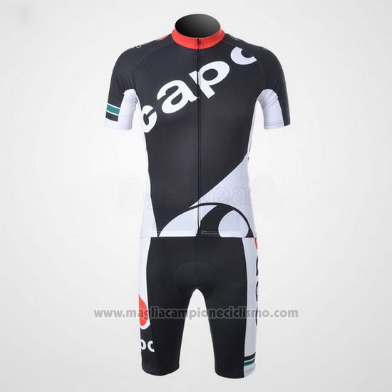 2011 Abbigliamento Ciclismo Capo Nero Manica Corta e Salopette