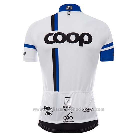 2017 Abbigliamento Ciclismo Coop Bianco Manica Corta e Salopette