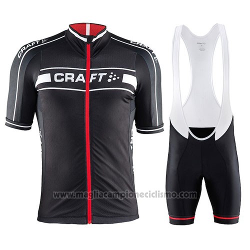 2016 Abbigliamento Ciclismo Craft Rosso e Nero Manica Corta e Salopette