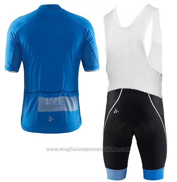 2017 Abbigliamento Ciclismo Craft Blu Manica Corta e Salopette