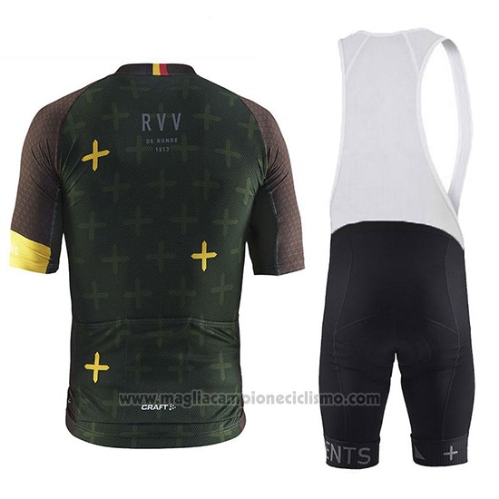 2018 Abbigliamento Ciclismo Craft Monument Spento Verde Manica Corta e Salopette