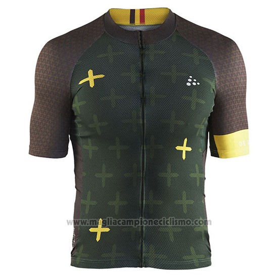 2018 Abbigliamento Ciclismo Craft Monument Spento Verde Manica Corta e Salopette