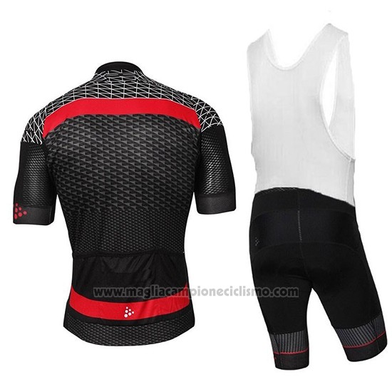 2018 Abbigliamento Ciclismo Craft Route Nero Rosso Manica Corta e Salopette