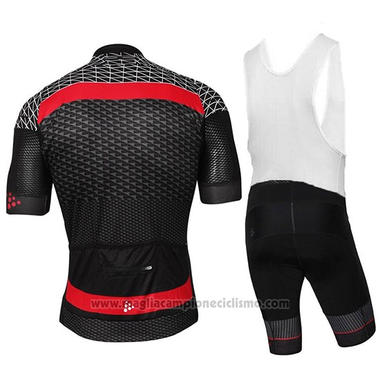 2018 Abbigliamento Ciclismo Craft Route Nero e Rosso Manica Corta e Salopette