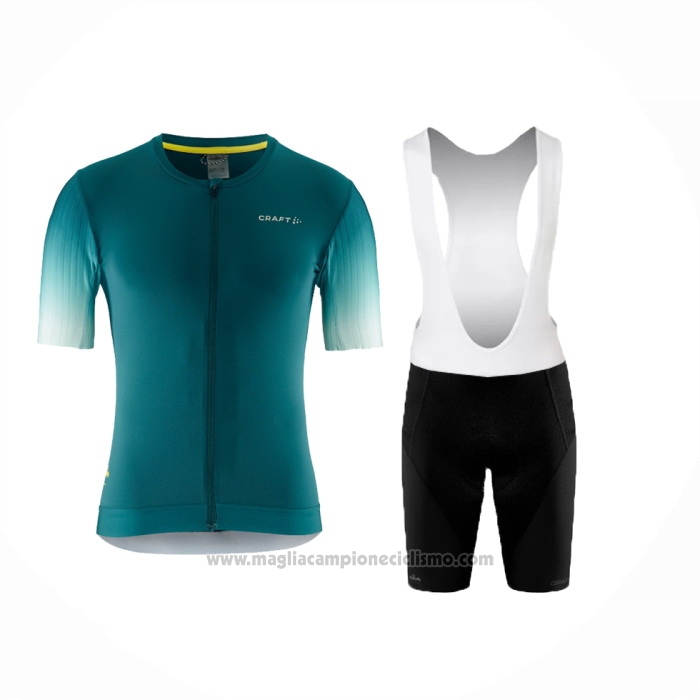 2024 Abbigliamento Ciclismo Craft Scuro Verde Manica Corta e Salopette