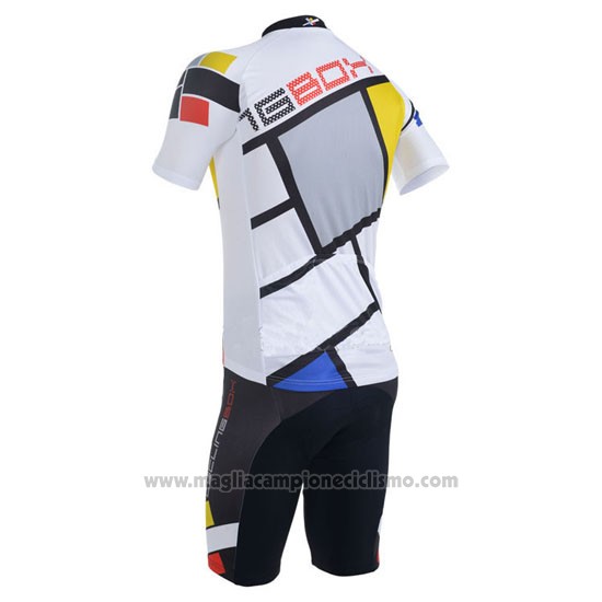 2014 Abbigliamento Ciclismo Fox Cyclingbox Bianco Manica Corta e Salopette
