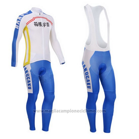 2014 Abbigliamento Ciclismo Fox Cyclingbox Bianco e Blu Manica Lunga e Salopette