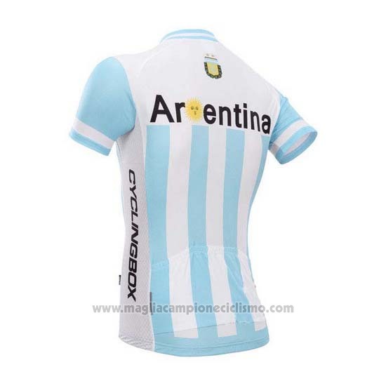 2014 Abbigliamento Ciclismo Fox Cyclingbox Bianco e Celeste Manica Corta e Salopette