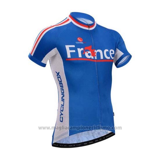 2014 Abbigliamento Ciclismo Fox Cyclingbox Celeste Manica Corta e Salopette