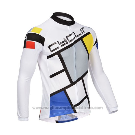 2014 Abbigliamento Ciclismo Fox Cyclingbox Chiaro Bianco Manica Lunga e Salopette