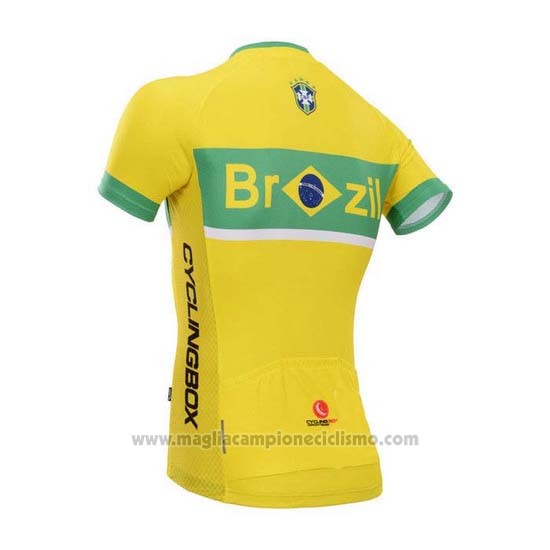 2014 Abbigliamento Ciclismo Fox Cyclingbox Giallo Manica Corta e Salopette