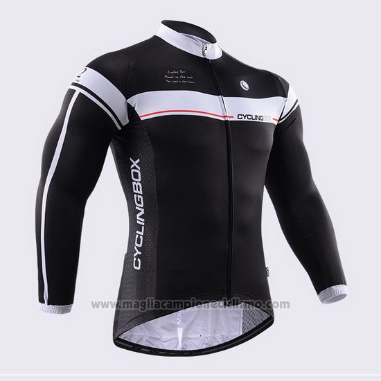 2014 Abbigliamento Ciclismo Fox Cyclingbox Nero e Bianco Manica Lunga e Salopette
