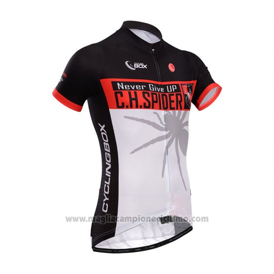 2014 Abbigliamento Ciclismo Fox Cyclingbox Nero e Chiaro Bianco Manica Corta e Salopette